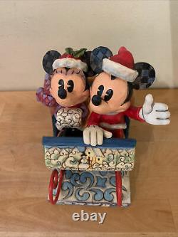 RARE Disney Jim Shore Mickey & Minnie Mouse Old Fashioned Sleigh Ride 4013970