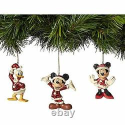 RARE Jim Shore Disney Santa Mickey Minnie & Donald Christmas Ornaments 4039088