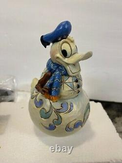 RARE NIB Jim Shore Disney Swaying Donald Duck Snowman Wobble Into Winter