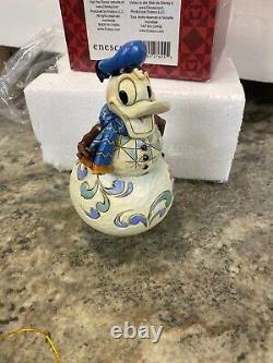 RARE NIB Jim Shore Disney Swaying Donald Duck Snowman Wobble Into Winter
