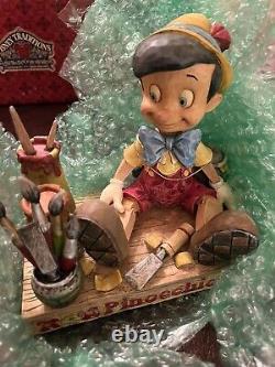 Rare Disney Traditions Jim Shore Pinocchio Carved From The Heart 4005220