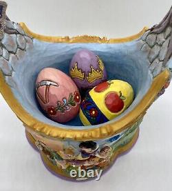 SNOW WHITE EASTER BASKET with 3 EGGS Figure Jim Shore Disney 2023 NEW Seven Dwarfs