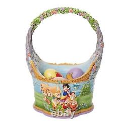 SNOW WHITE EASTER BASKET with 3 EGGS Figure Jim Shore Disney 2023 NEW Seven Dwarfs