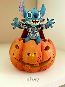 Super Rare Disney Tradition Stitch Pumpkin Happy Halloween Lights Up 6