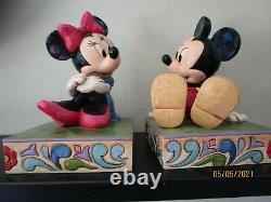 WALT Disney Traditions Jim Shore FigureS Mickey Minnie Mouse BOOK ENDS RETIRED