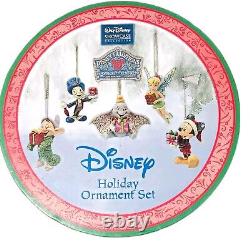 Walt Disney Traditions Jim Shore Holiday Ornament Set Showcase Collection 5pc