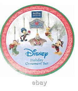 Walt Disney Traditions Jim Shore Holiday Ornament Set Showcase Collection 5pc