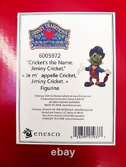 13 Enesco Disney Traditions par Jim Shore Pinocchio Jiminy Cricket Grande Figurine