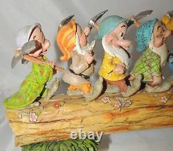 7 Dwarfs On A Log Homeward Bound Figure Jim Shore Disney Traditions Blanche-neige