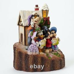 Disney Traditions Mickey Mouse Caroling Sculpté Par Harmonie Cardiaque #4046025 Nib