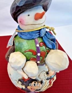 Disney Traditions Showcase Laissez Neiger Mickey Minnie Pluto Bonhomme de Neige Jim Shore