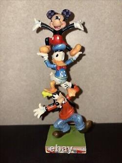 Disney Traditions par Jim Shore Goofy, Donald et Mickey Tour Instable SIGNÉE