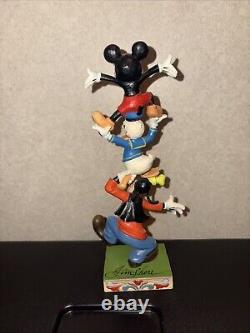 Disney Traditions par Jim Shore Goofy, Donald et Mickey Tour Instable SIGNÉE