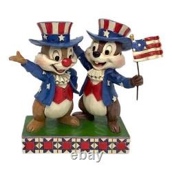 ENESCO Chip et Dale Statue Plaque Figurine Patriotique Jim Shore Disney Traditions