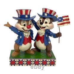 ENESCO Chip et Dale Statue Plaque Figurine Patriotique Jim Shore Disney Traditions