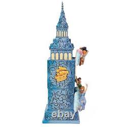 ENESCO Jim Shore Traditions Disney Horloge Peter Pan Il est temps de trouver Neverland NOUVEAU