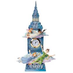 ENESCO Jim Shore Traditions Disney Horloge Peter Pan Il est temps de trouver Neverland NOUVEAU