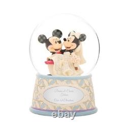 Enesco Disney Traditions Mickey et Minnie boule à neige de mariage