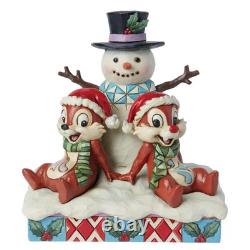Enesco Disney Traditions Tic et Tac avec bonhomme de neige
