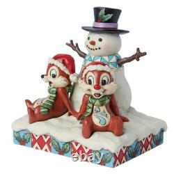 Enesco Disney Traditions Tic et Tac avec bonhomme de neige