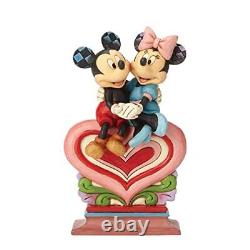 Enesco Disney Traditions par Jim Shore Mickey et Minnie Mouse assis sur un cœur