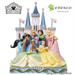 Enesco Jim Shore Traditions Disney Groupe de princesses devant le château 6013075 NIB