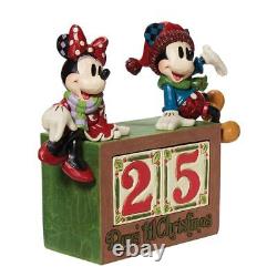 Enesco Jim Shore Traditions Disney Mickey & Minnie Bloc de Compte à Rebours Figurine