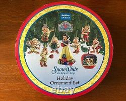 Ensemble d'Ornements de Vacances Jim Shore Blanche-Neige et les 7 Nains Disney Traditions NIB