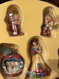 Ensemble d'Ornements de Vacances Jim Shore Blanche-Neige et les 7 Nains Disney Traditions NIB