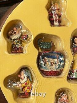 Ensemble d'Ornements de Vacances Jim Shore Blanche-Neige et les 7 Nains Disney Traditions NIB
