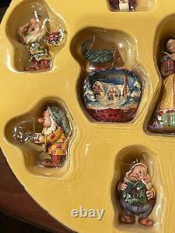 Ensemble d'Ornements de Vacances Jim Shore Blanche-Neige et les 7 Nains Disney Traditions NIB