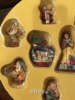 Ensemble d'Ornements de Vacances Jim Shore Blanche-Neige et les 7 Nains Disney Traditions NIB