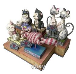 Ensemble de 5 Figurines Felines Jim Shore Disney Traditions Enesco & Présentoir de Chats RARE