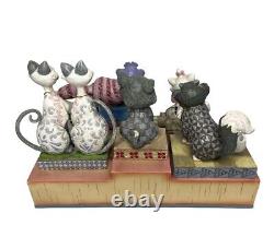 Ensemble de 5 Figurines Felines Jim Shore Disney Traditions Enesco & Présentoir de Chats RARE