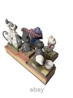 Ensemble de 5 Figurines Felines Jim Shore Disney Traditions Enesco & Présentoir de Chats RARE