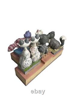 Ensemble de 5 Figurines Felines Jim Shore Disney Traditions Enesco & Présentoir de Chats RARE