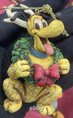 Ensemble de 5 ornements Jim Shore Mickey Holiday Disney Traditions avec Goofy, Donald et Pluto