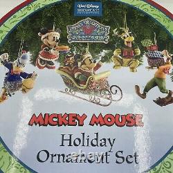 Ensemble de 5 ornements Jim Shore Mickey Holiday Disney Traditions avec Goofy, Donald et Pluto