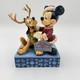 Figurine Disney Jim Shore Le Meilleur Ami Du P&egrave;re No&euml;l Mickey Et Pluto 4039033 Neuf Dans La Bo&Icirc;te