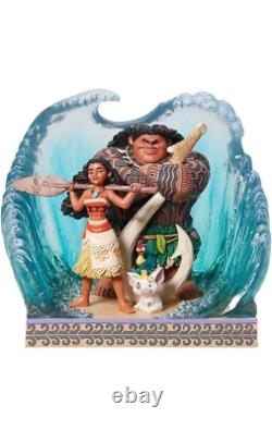 Figurine Enesco Disney Traditions par Jim Shore Moana et Maui Scène de Vague, 18 cm