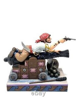Figurine Jim Shore Traditions Disney : Pirate sur Canon - Pirates des Caraïbes
