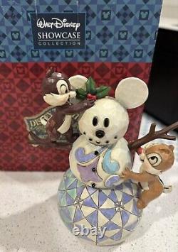Figurine Jim Shore de Bonhomme de neige de Disney Chip and Dale Woodland Winter Wonderland