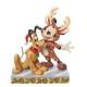 Figurine Mickey Renne Avec Pluto Santa Jim Shore Disney Traditions 6,25 Pouces