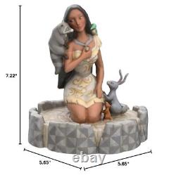 Figurine Pocahontas à genoux en bois blanc de Disney Traditions par Jim Shore 7