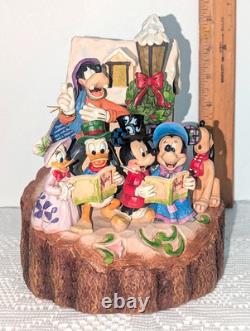 Figurine de Noël en bois sculpté Disney Jim Shore Chant de Noël Harmonie des Fêtes Mickey Minnie