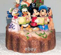 Figurine de Noël en bois sculpté Disney Jim Shore Chant de Noël Harmonie des Fêtes Mickey Minnie