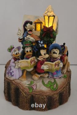 Figurine de Noël en relief Disney Jim Shore chantant l'harmonie de cœur Mickey Minnie