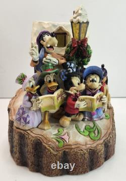 Figurine de Noël en relief Disney Jim Shore chantant l'harmonie de cœur Mickey Minnie