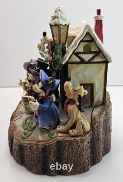 Figurine de Noël en relief Disney Jim Shore chantant l'harmonie de cœur Mickey Minnie