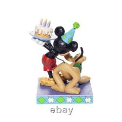 Figurine de gâteau Disney Traditions par Jim Shore Pluto et Mickey, 15,7 cm, Multicolore